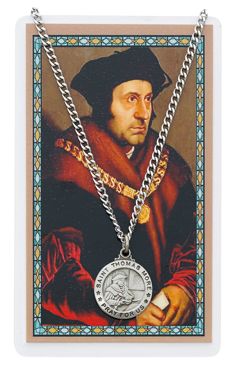 Saint Thomas More Prayercard & Pewter Medal Set
