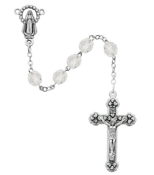 April Clear Fire Polished Rosary 120-CRR