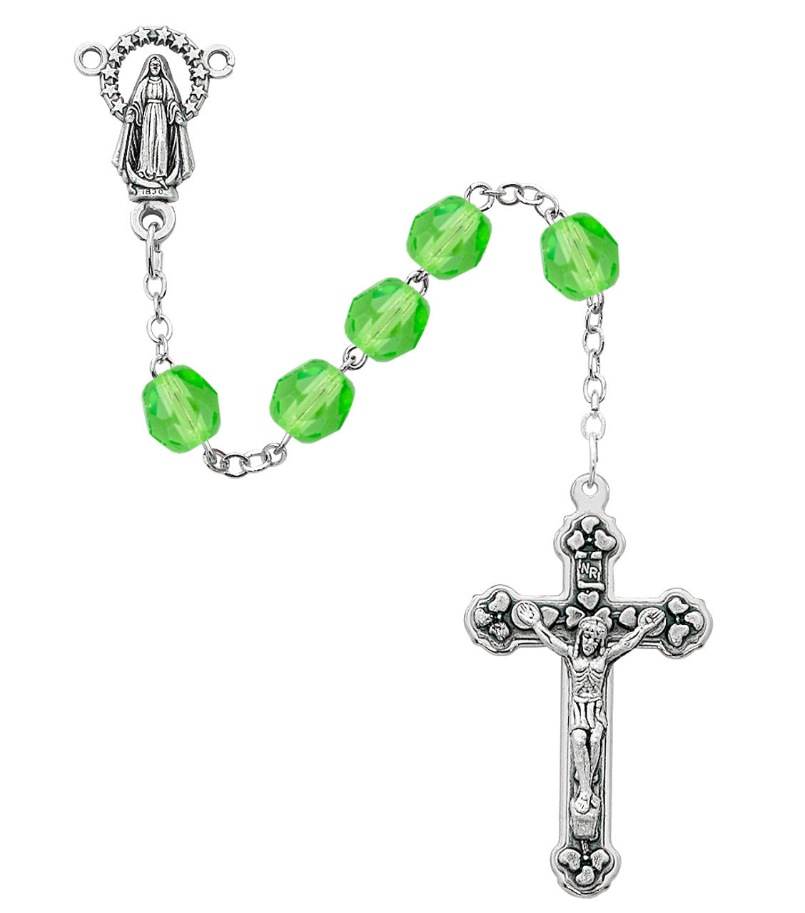 August Peridot Fire Polished Rosary 120-PER