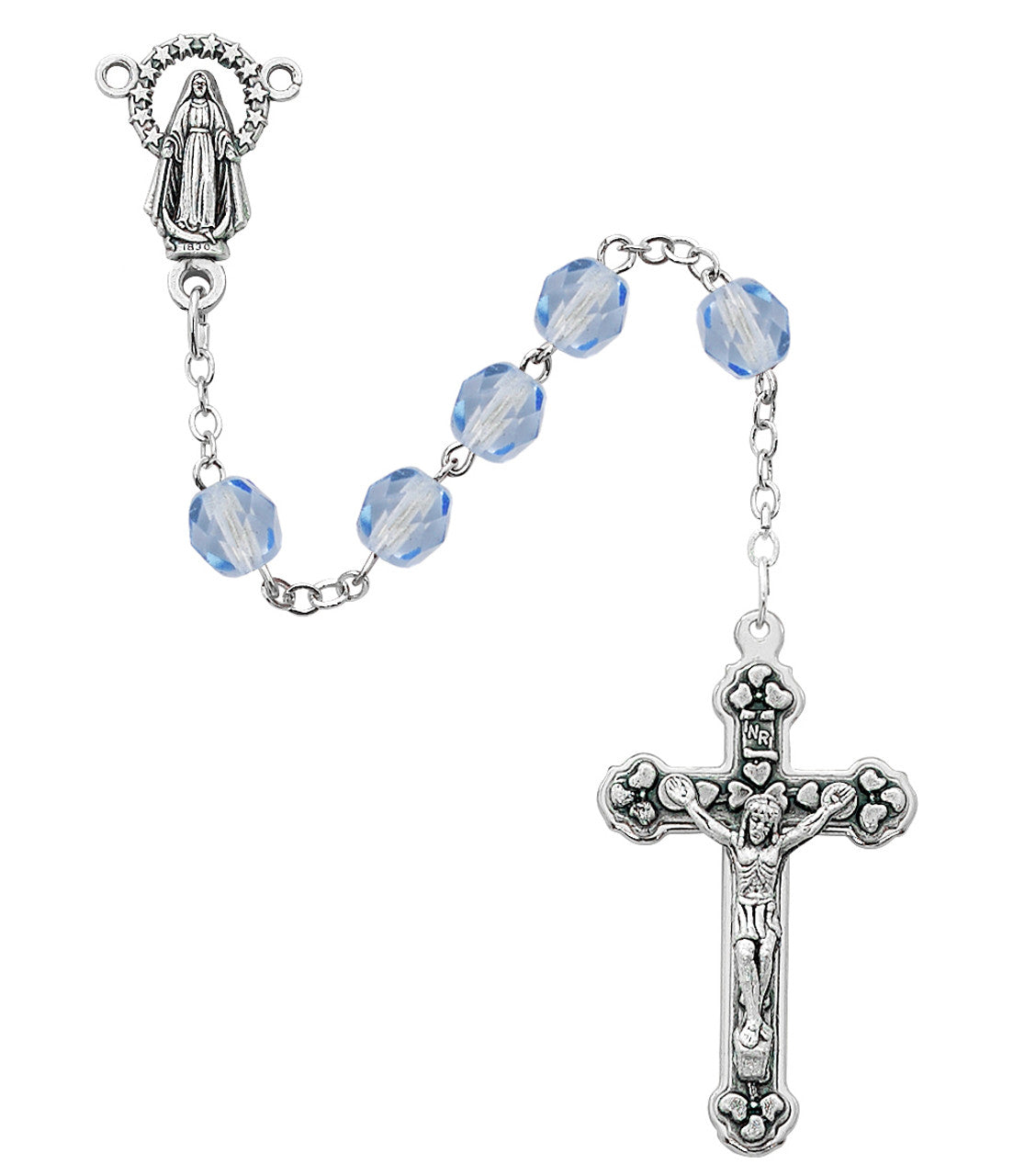 December Zircon Fire Polished Birthstone Rosary 120-ZRR