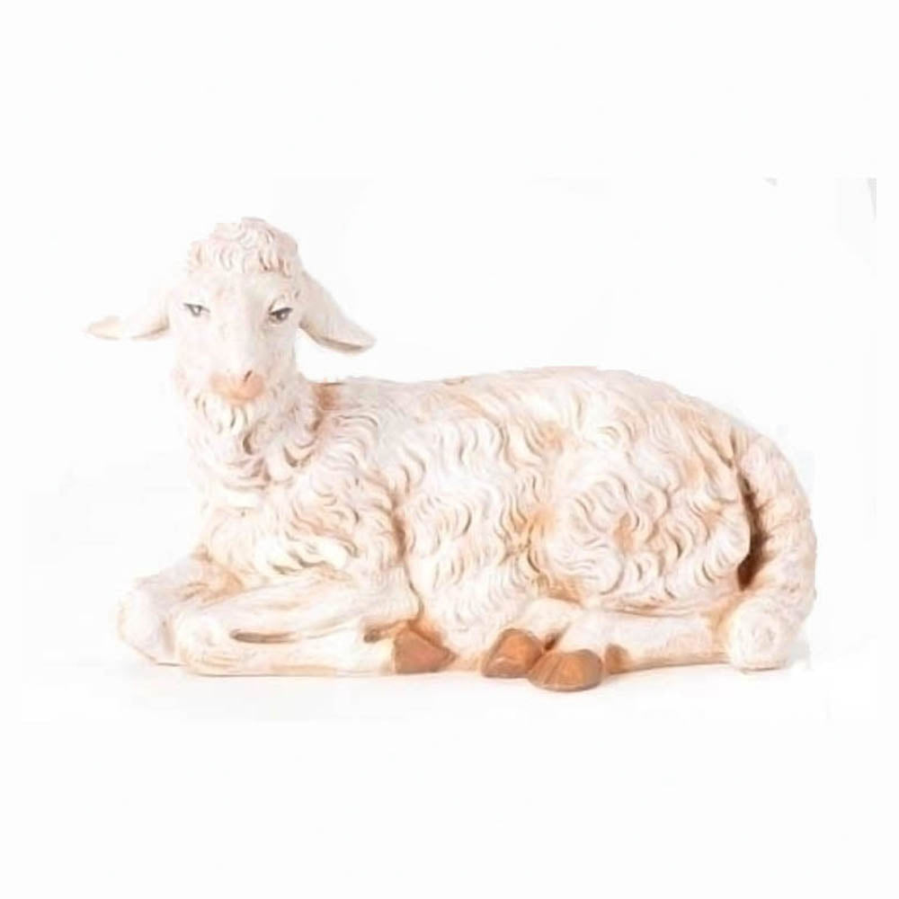12 inch Scale Seated Sheep with Head Turned Fontanini Figure no. 52941