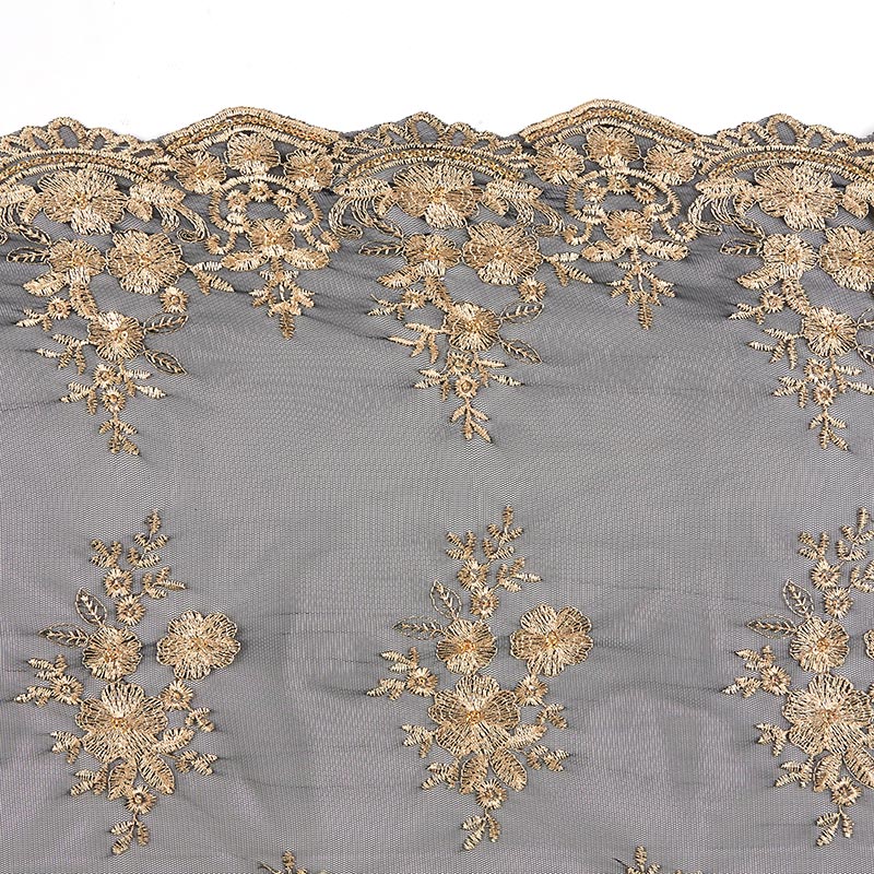 Two Tone Black & Gold Long Chapel Veil