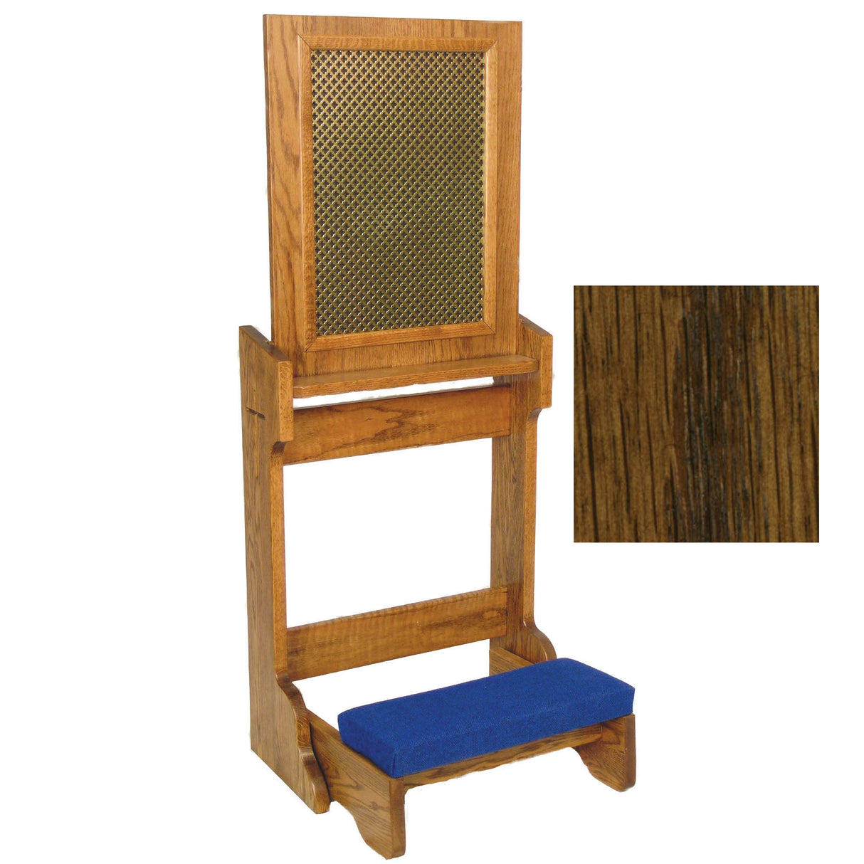 Dark Oak Confessional Prie Dieu with Folding Kneeler 2455