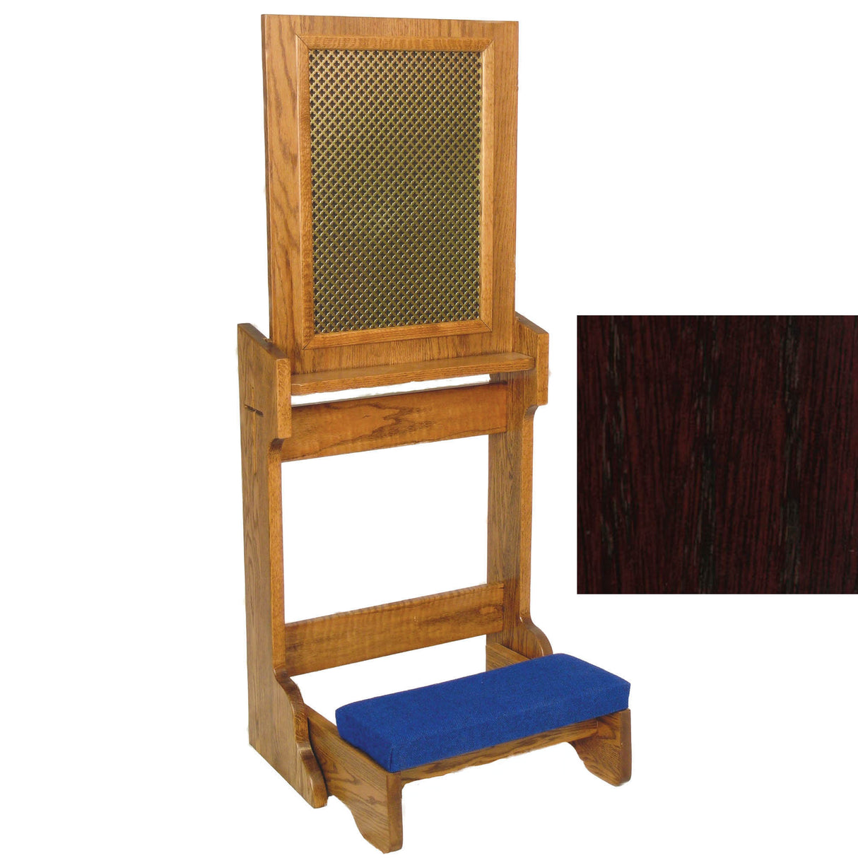 Mahogany Confessional Prie Dieu with Folding Kneeler 2455