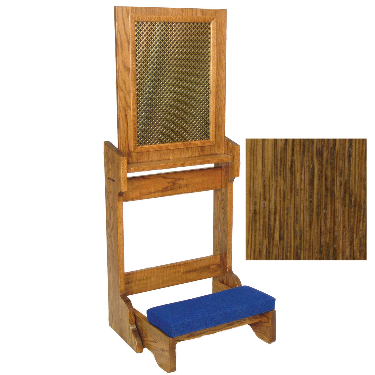 Medium Oak Confessional Prie Dieu with Folding Kneeler 2455