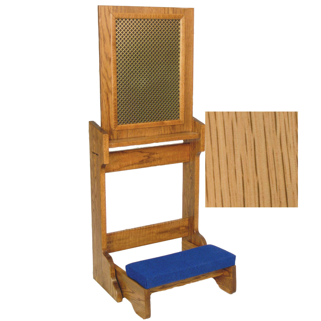 Natural Oak Confessional Prie Dieu with Folding Kneeler 2455