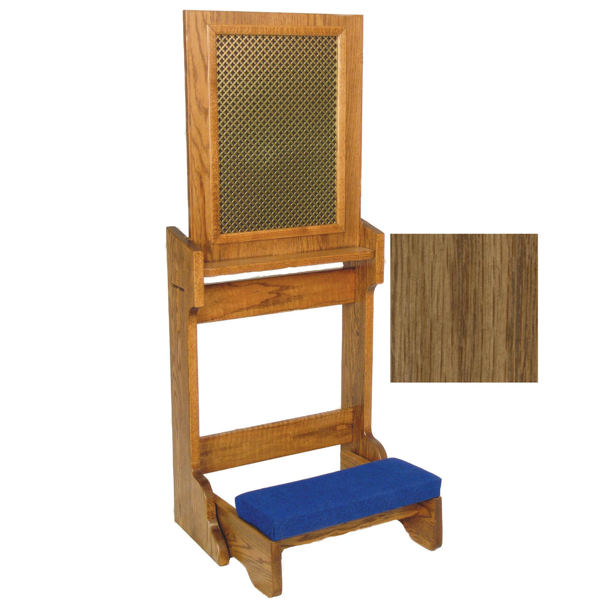 Pecan Confessional Prie Dieu with Folding Kneeler 2455