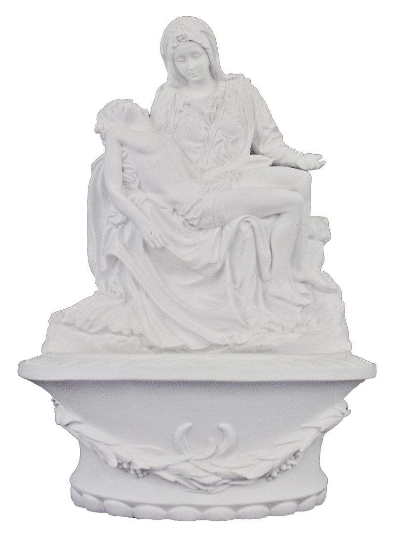 White Pieta Holy Water Font