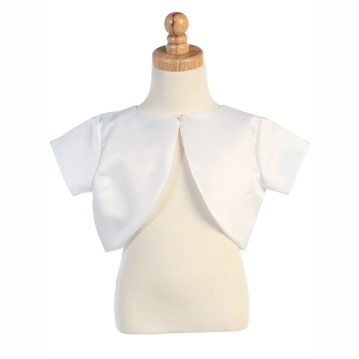Short Sleeve Communion Bolero Jacket with Pearl Closure
