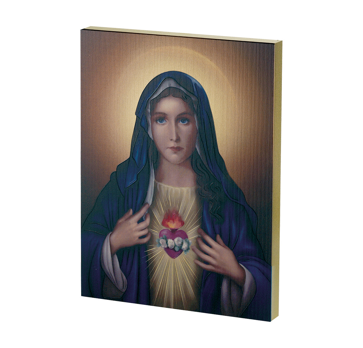 Immaculate Heart Mary Embossed Italian Plaque
