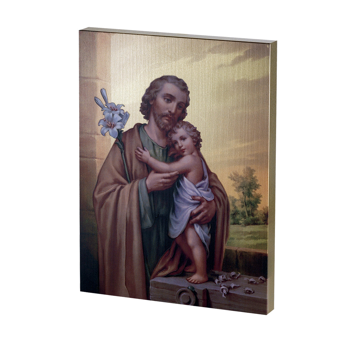 St Joseph Gold Embossed Plaque