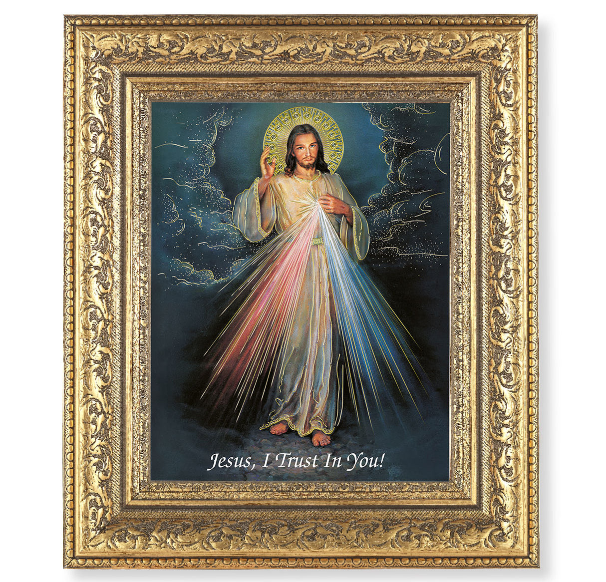 Gold Leaf & Foil Divine Mercy 12.5x14.5 Gold Framed Print
