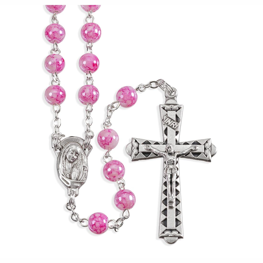 Candy Pink Marble Color Budget Rosary