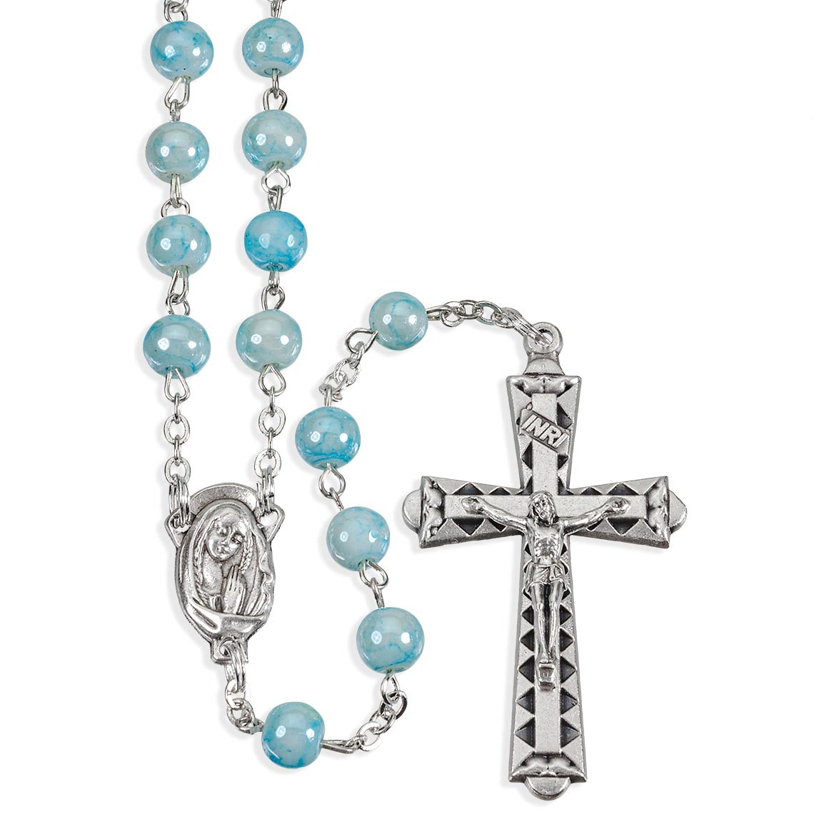 Light Aqua Marble Color Budget Rosary
