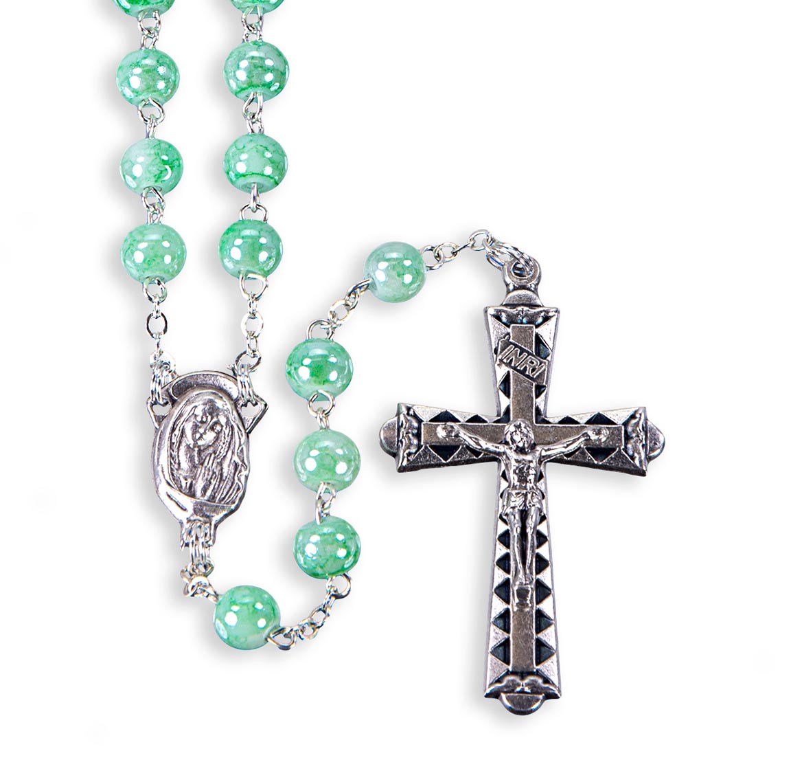 Mint Green Marble Color Budget Rosary