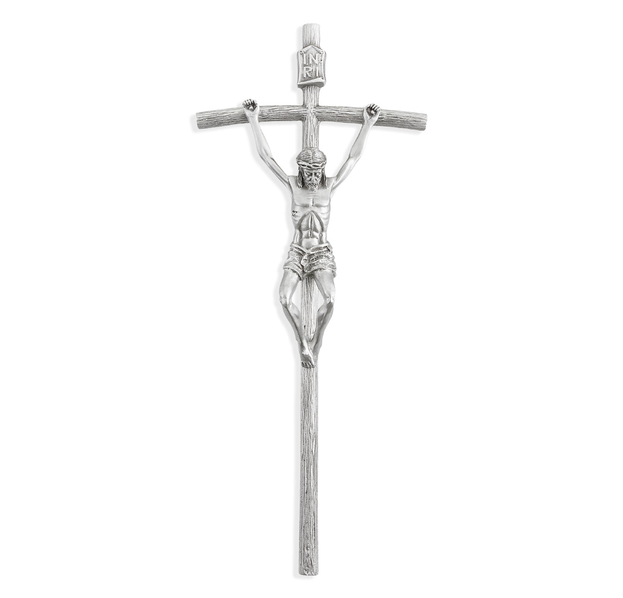 7-5 inch Solid Pewter Papal Crucifix
