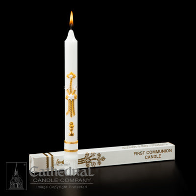 Gold Ornamented First Communion Candle - no. 84201001