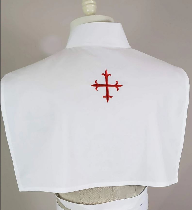 Round Collar Amice with Red Cross H100RRND