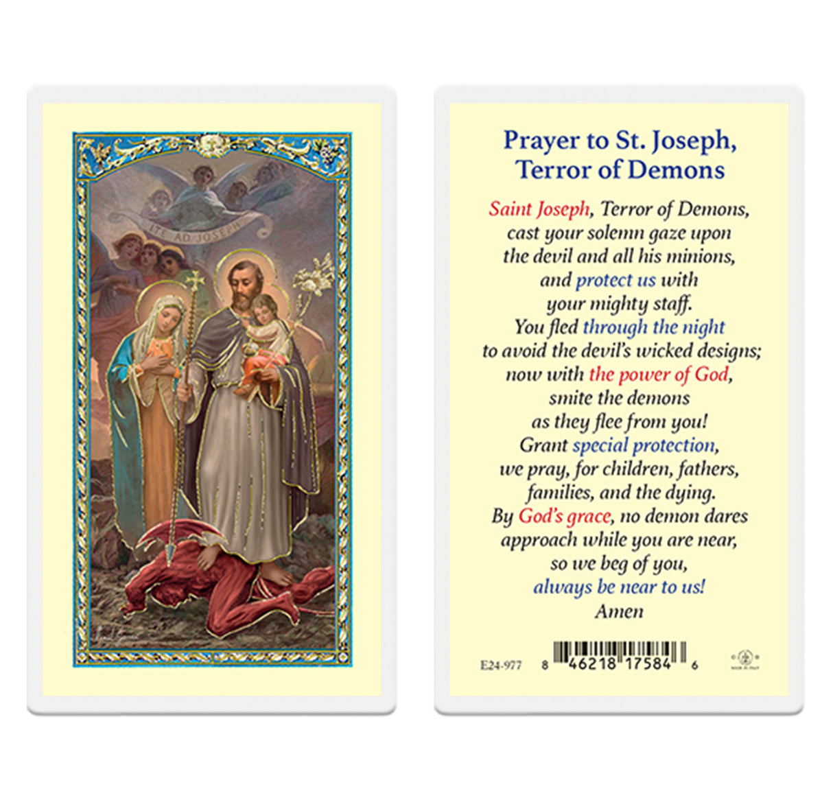 Saint Joseph the Terror of Demons Holy Cards