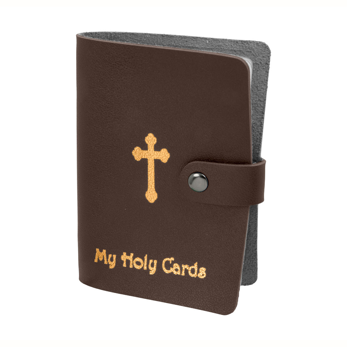 Brown and Gold Leatherette Prayer Card Binder
