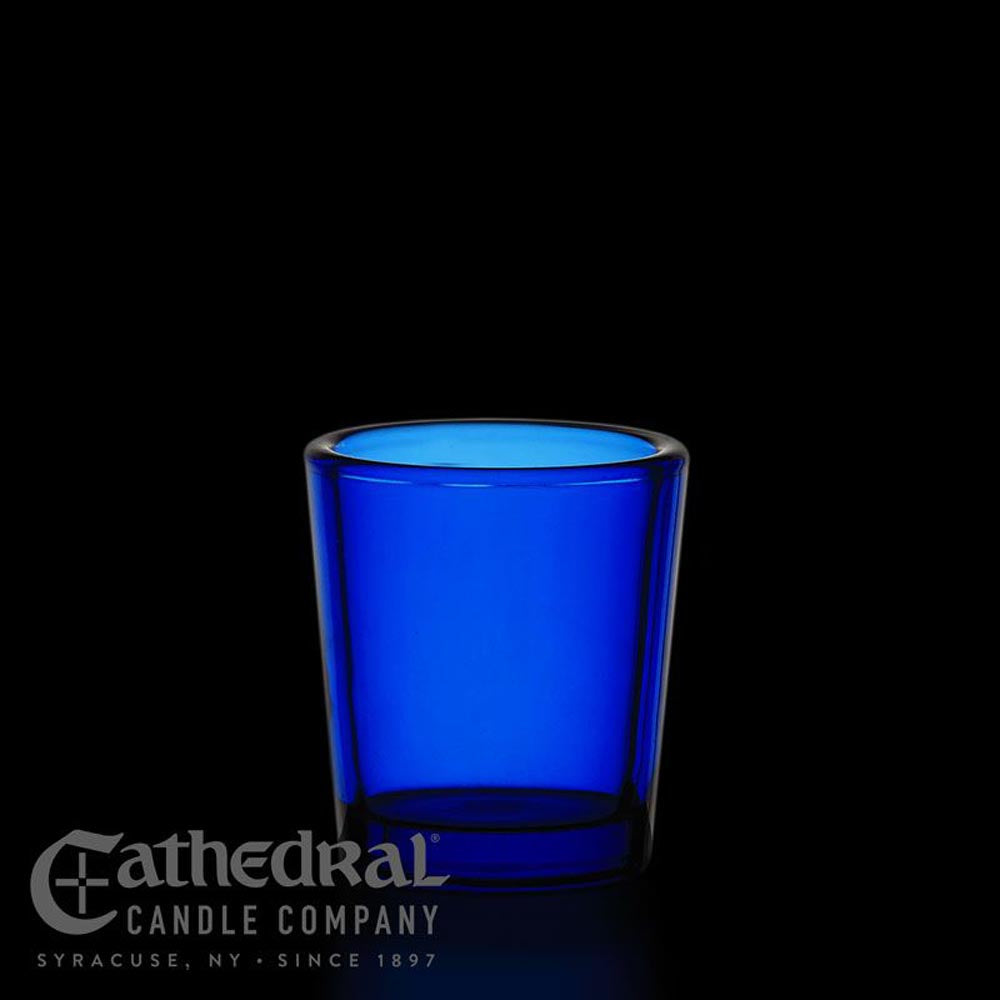 15 hour Blue Votive Candle Glass by the dozen