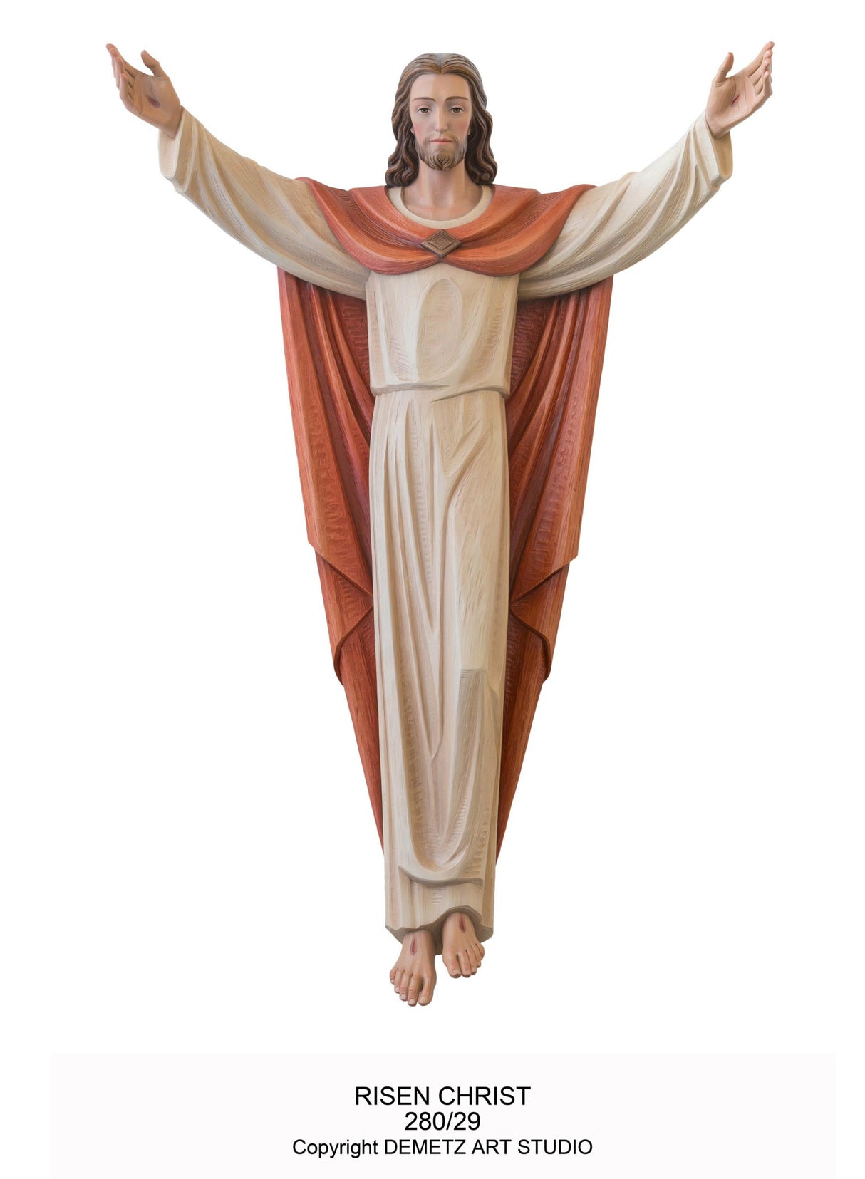 Demetz Risen Christ 3/4 Relief in Linden Wood