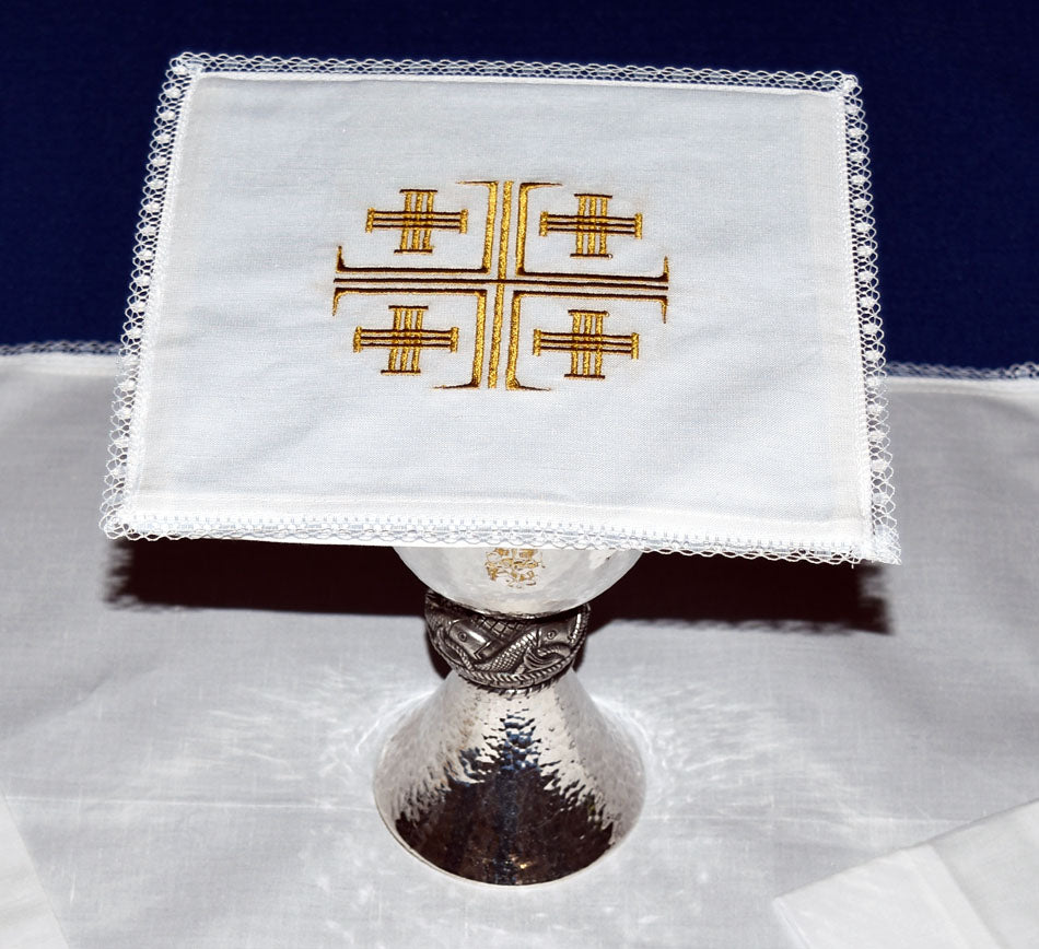 Gold Jerusalem Cross Chalice Pall 155JC