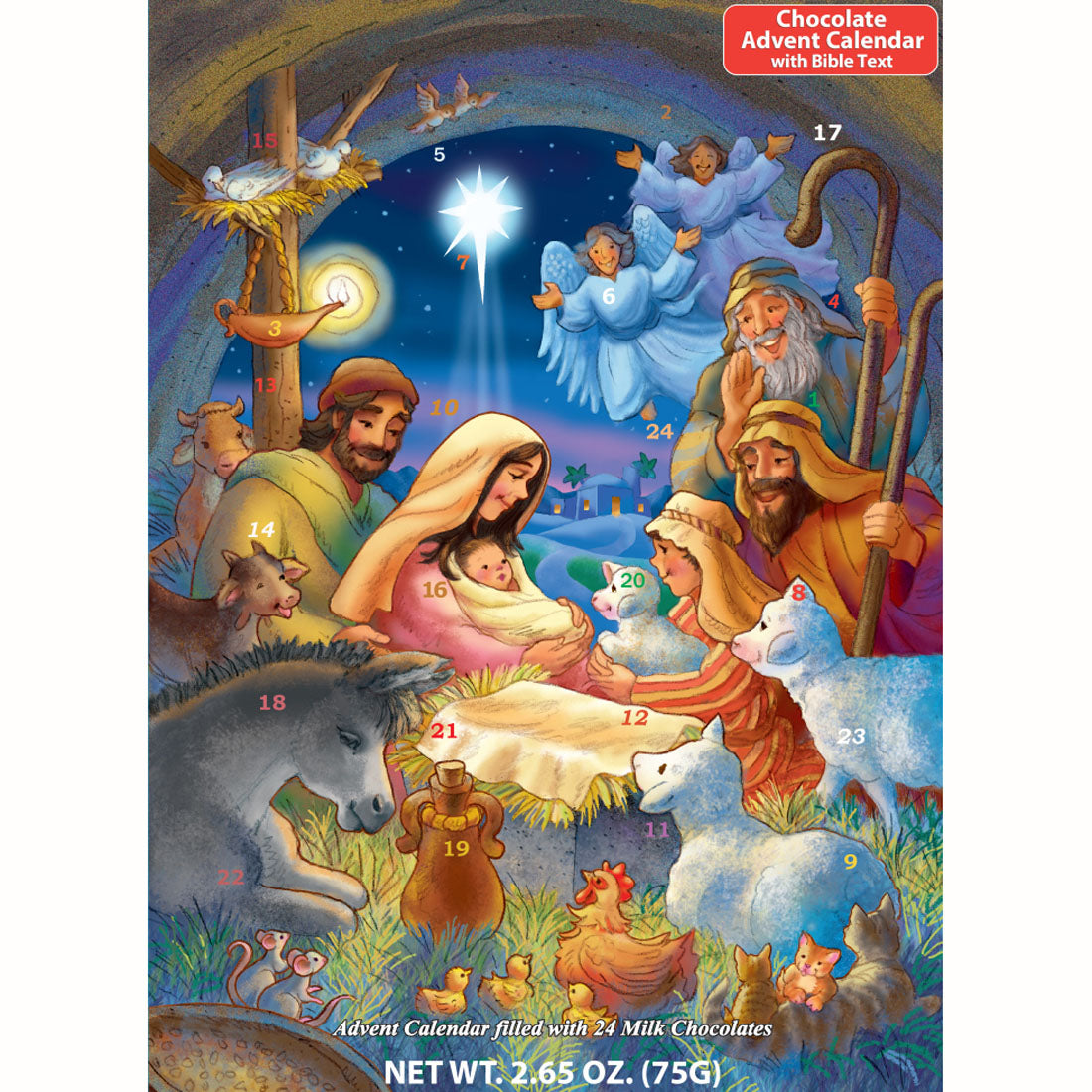 Baby in a Manger Chocolate Advent Calendars with Bible Text