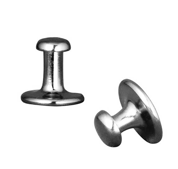 2 pc. Silver Finish Collar Button Set