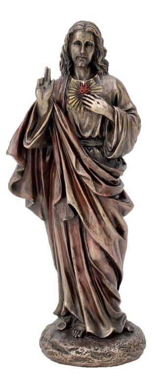 Sacred Heart of Jesus in Cold-cast Bronze - 8 inches tall