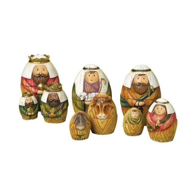 9 piece Nesting 3 Kings and Holy Family Nativity 31720