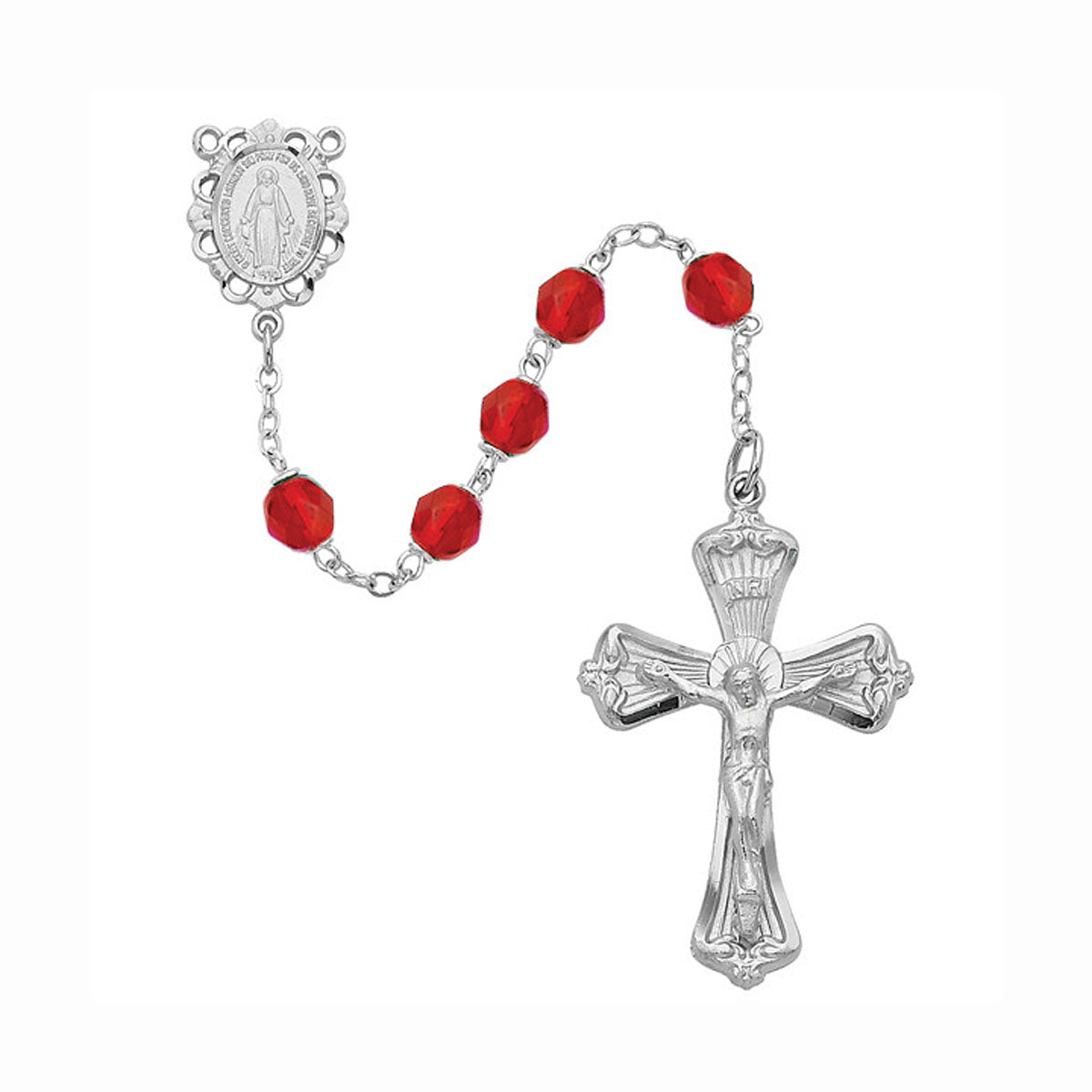 6mm Ruby Red Rosary 880-RUKF