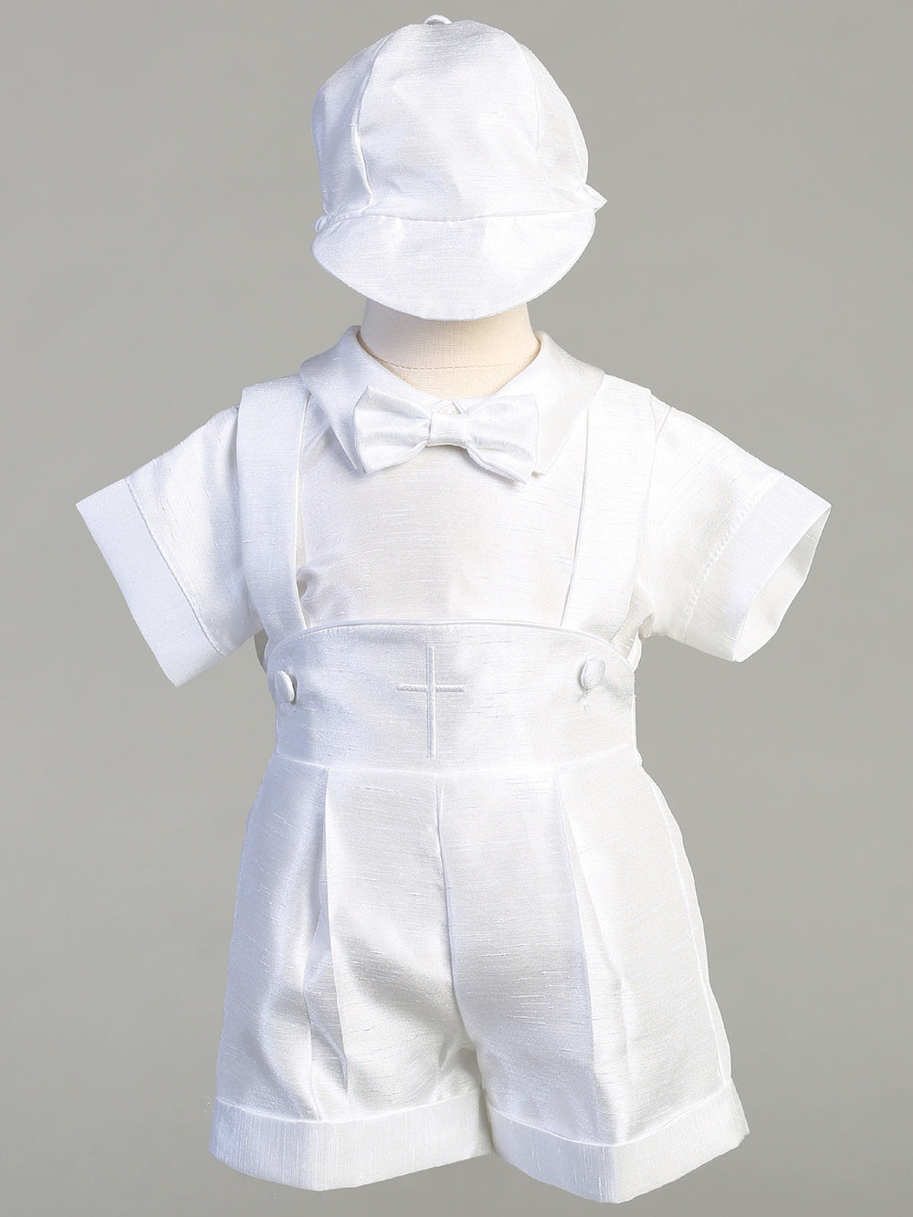 Maverick Suspender Christening Short Set with Cross