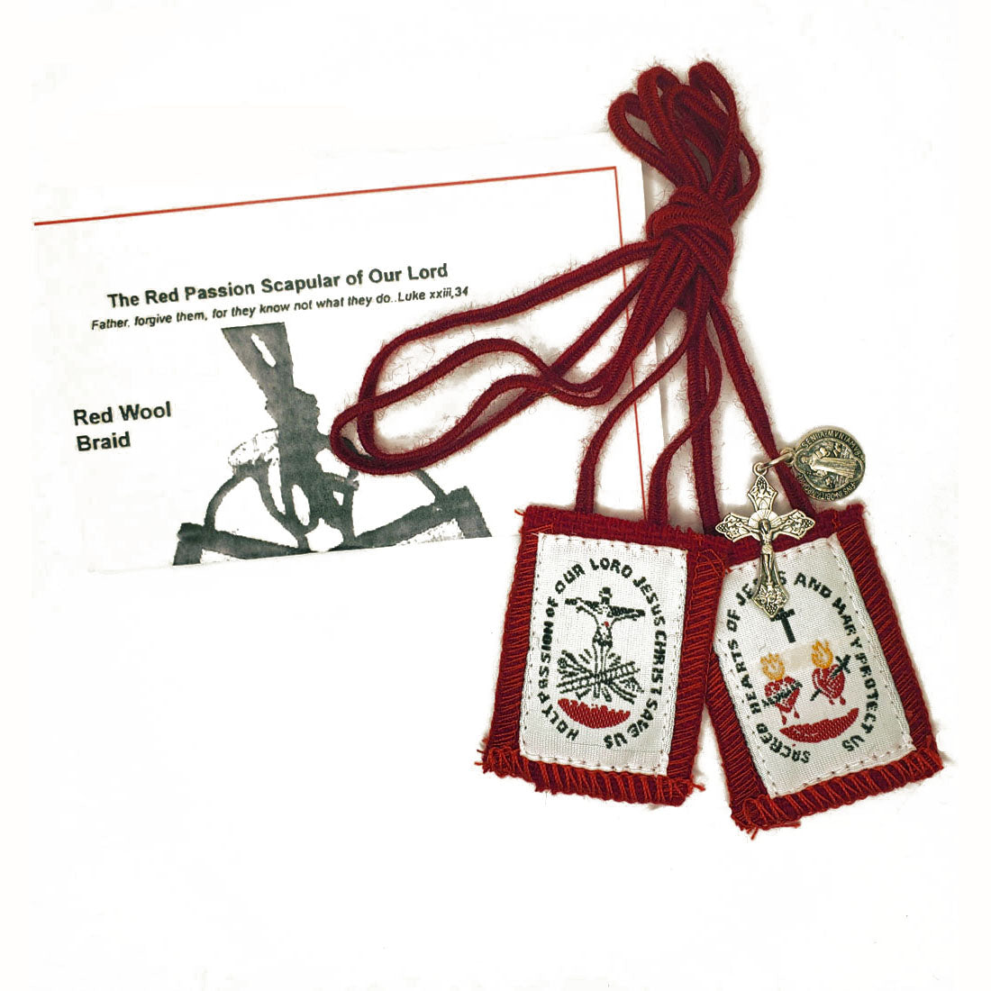 Red Wool Passion Scapular
