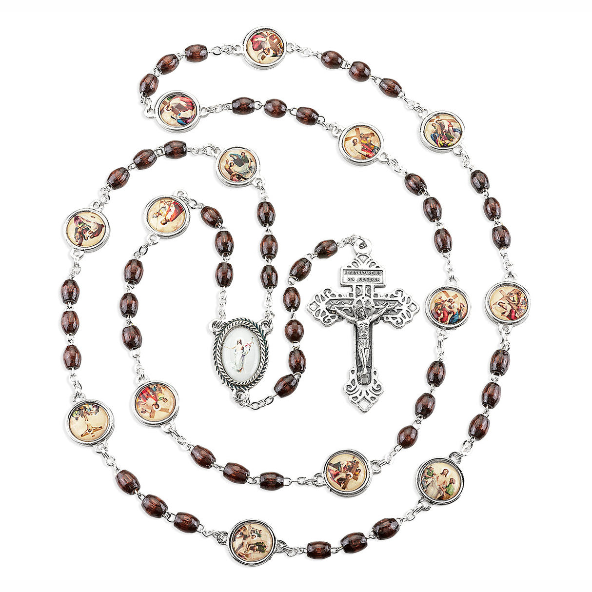 Via Cruces Wood Rosary - Stations of the Cross Chaplet