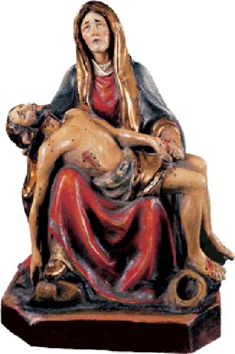 42cm Wood carved Pieta from Italy - approx. 16.5 inches tall
