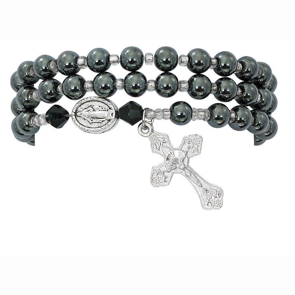 Hematite Twistable Rosary Bracelet