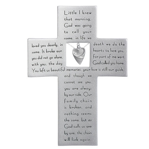 7 inch Memorial Wall Cross with Verse