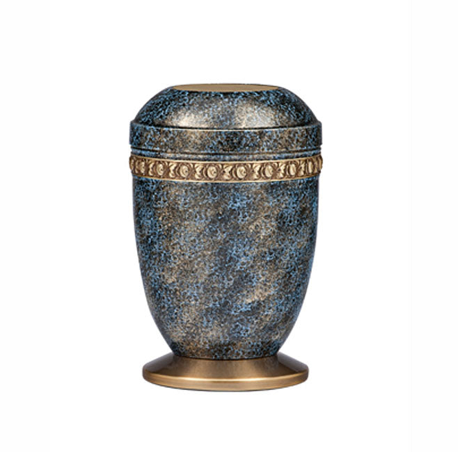 Blue Copper & Brass Cremation Urn U-115