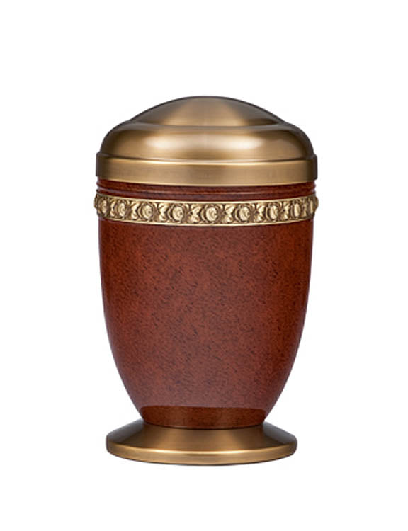 Burgundy and Brass Trim Memorial Urn U-124
