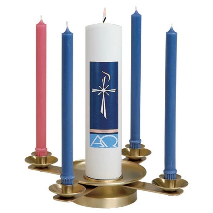 Solid Brass Tabletop Advent Wreath for Churches K323