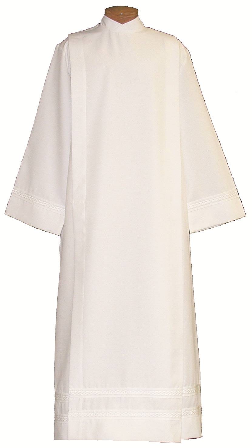 Tropical Coat Alb with White Celtic Braid and Eyelet Band No. 4334