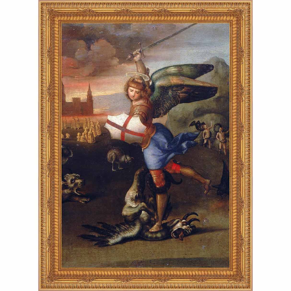 St Michael the Archangel Gold Framed Giclee Print
