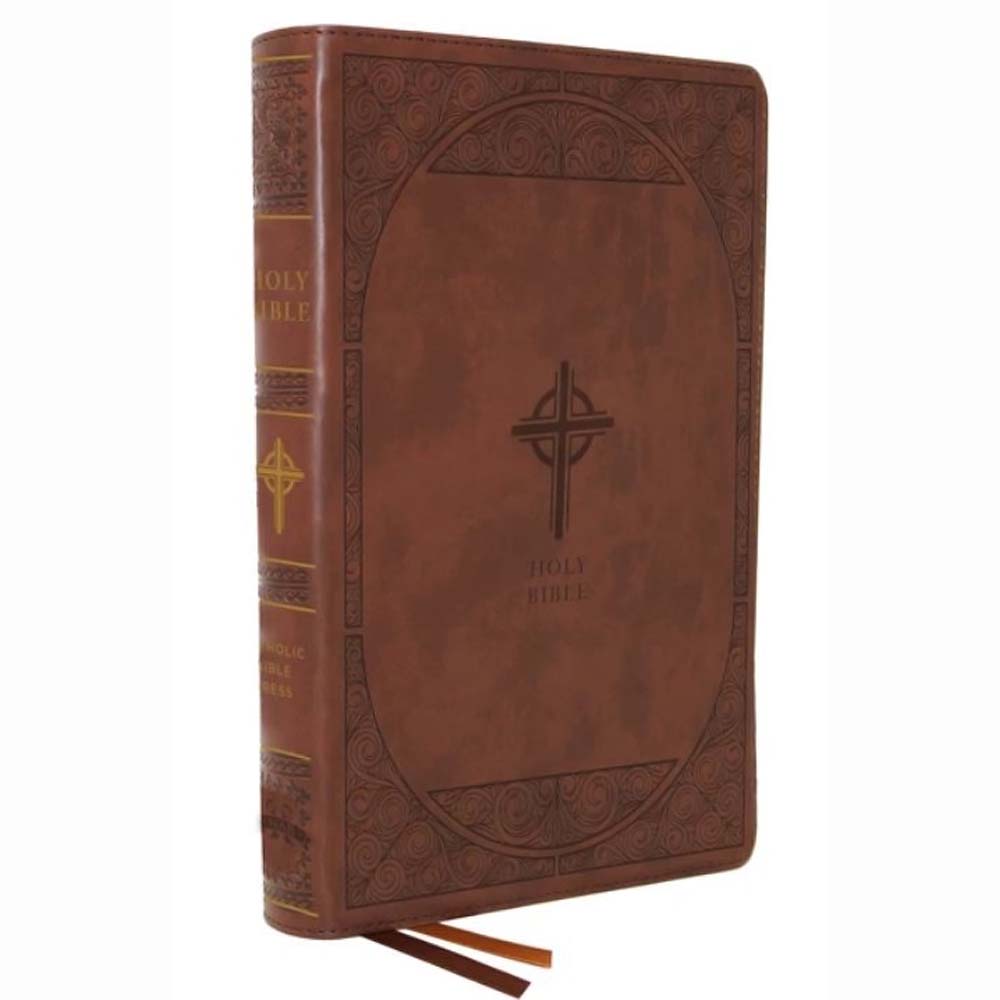 Rsvd New America Bible Brown Leather Thumb Indexed