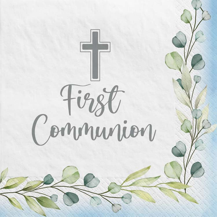 40ct. My First Communion Luncheon Napkins -Blue