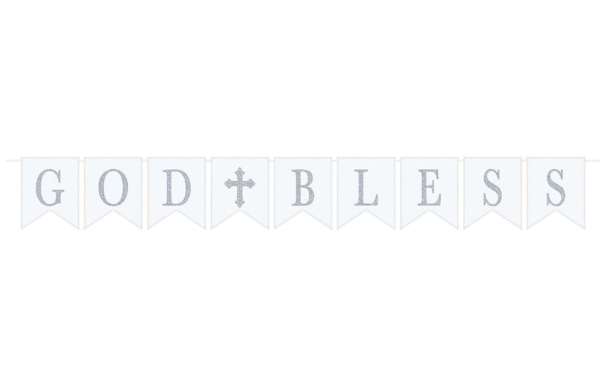 8.5ft First Communion "God Bless" Canvas Banner