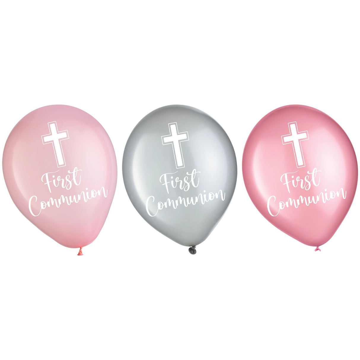 15ct Pink Communion Printed Latex Balloons