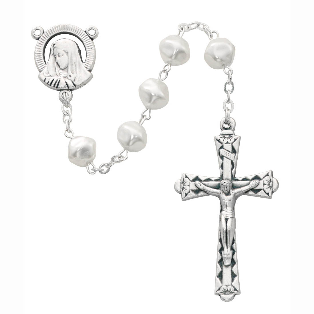 Imitation Pearl Swirl Rosary