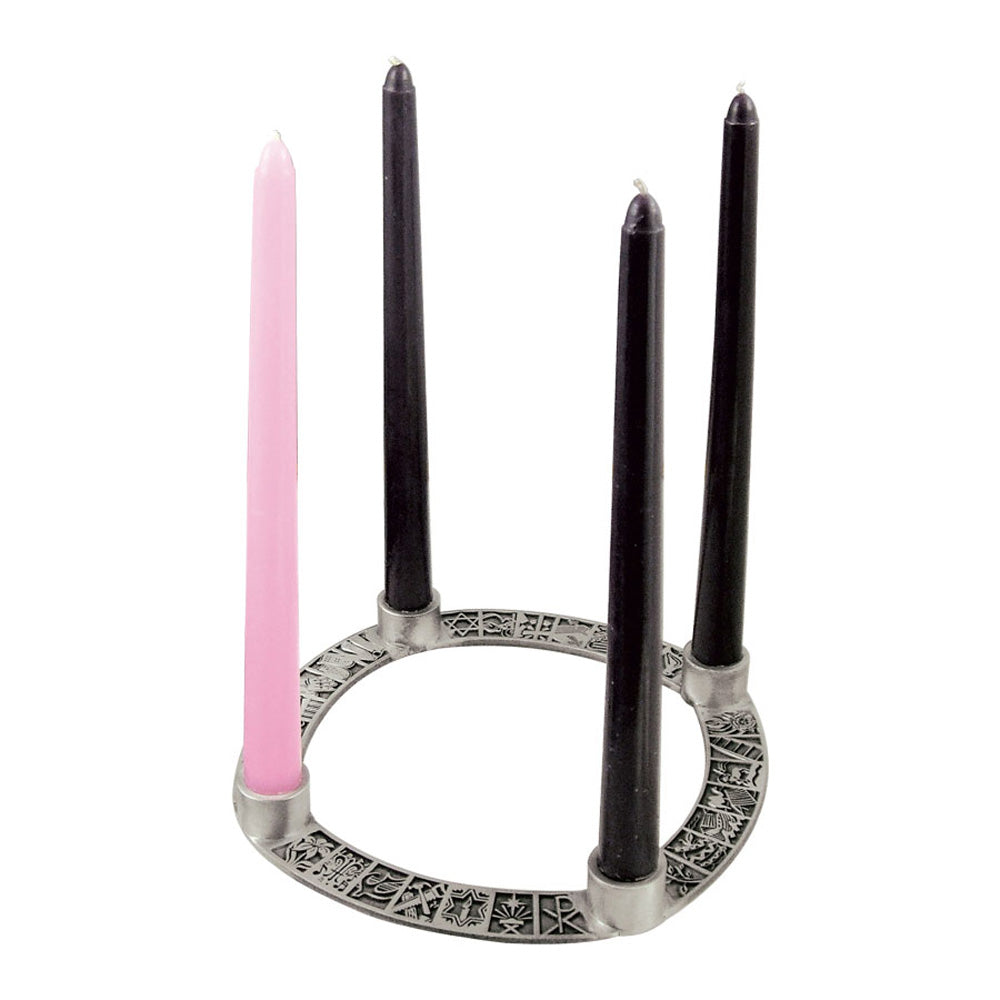 Jesse Tree Family Advent Wreath in Pewter