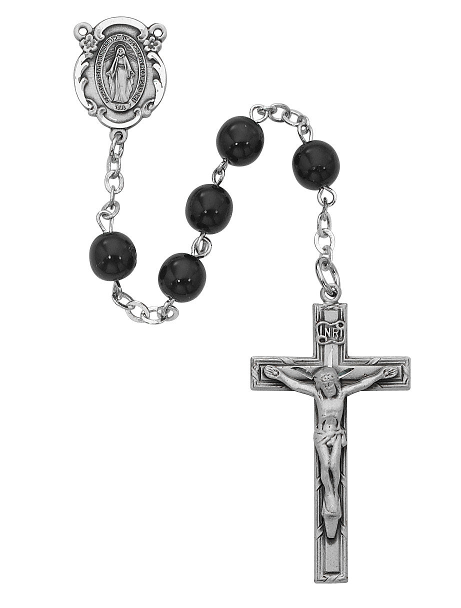 Deluxe Black Glass Rosary